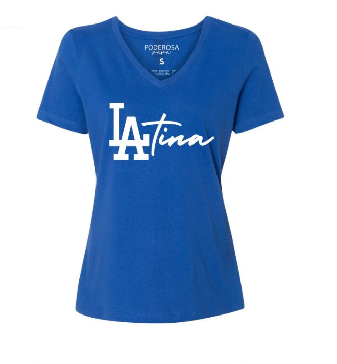 Latina blue V-neck